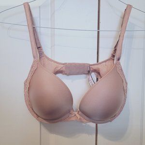 Victoria's Secret Plunge Bra, beige, 34D, NEW